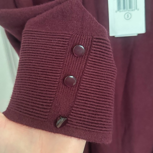 Stitch Fix Evolution by Cyrus open front burgundy cardigan Sz S NWT Office Work - Picture 4 of 5